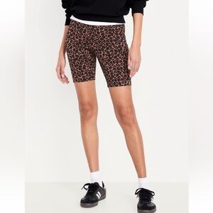 Old Navy Brown Leopard Print Bike Shorts